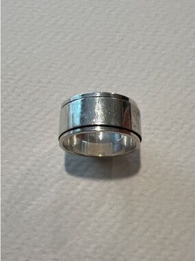Silver plated fidget spinner ring